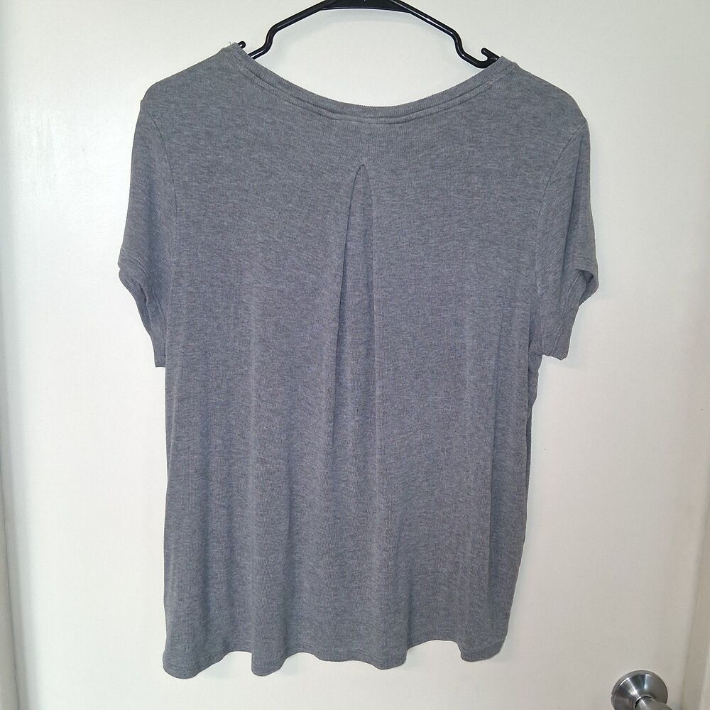 Athleta With Ease Oversized Rib Tee Gray Small High-Low Hem Athleisure Workout - Picture 5 of 11